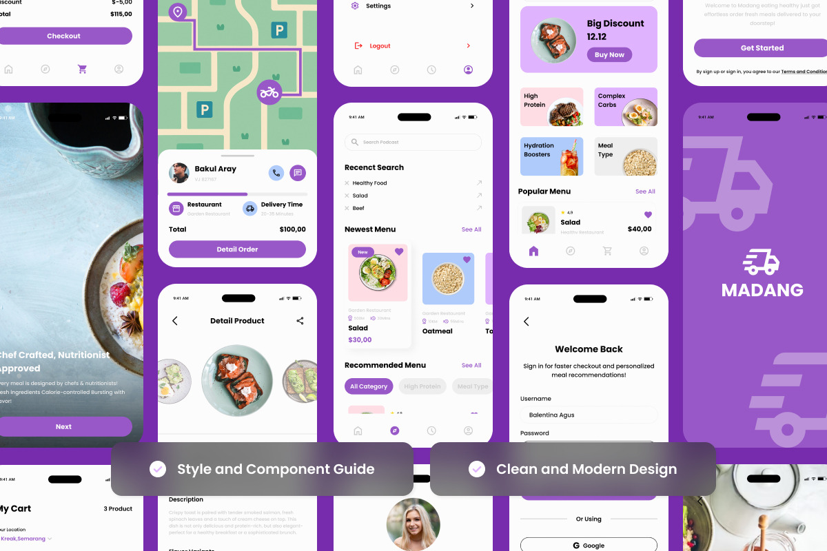 Madang – Organic Meals App UI Design, an App Template by twinstd (Photo 3 of 5)