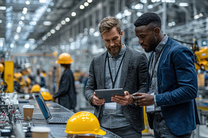 Two men reviewing data on a tablet i, a Photo by Pixeness Studio