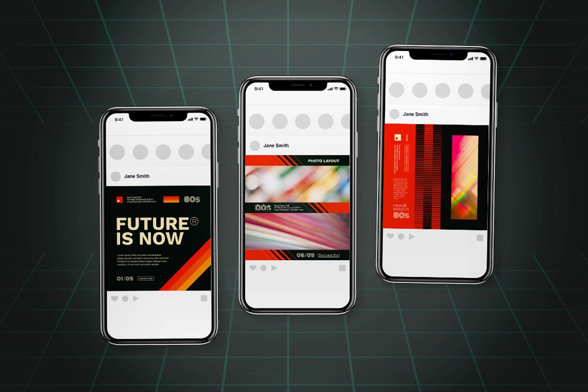 80s Retro Style Social Media Pack, a Flyer Template by The Good Store (Photo 4 of 4)
