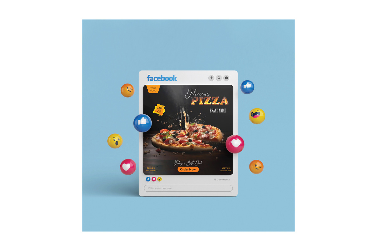 Pizza Shop Flyer Design, a Flyer Template by YUDesignStore (Photo 6 of 6)
