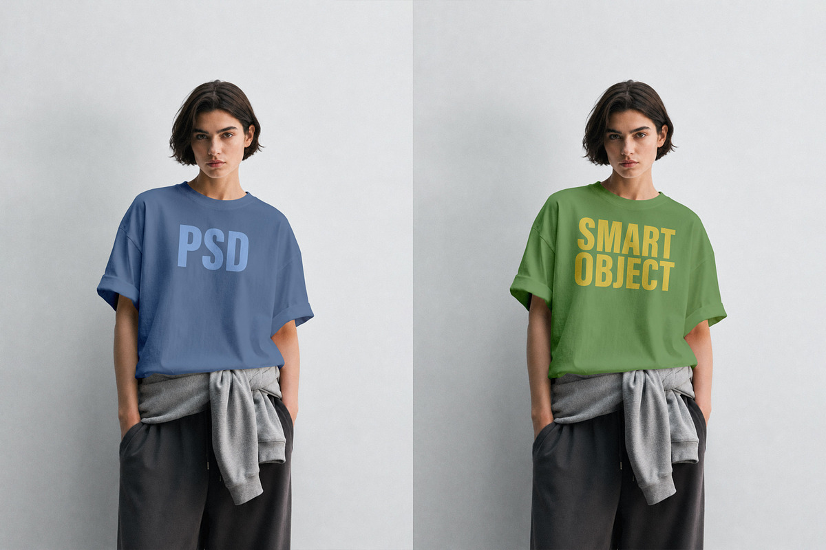 T-Shirt Mockup PSD - Female Model, a Shirt Mockup by Rymden_Fl (Photo 3 of 7)