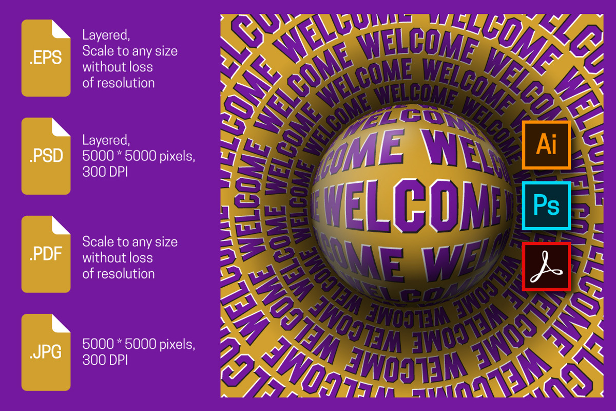 Welcome ball moving illusion, an Object Illustration by Guten Tag Vector (Photo 1 of 2)