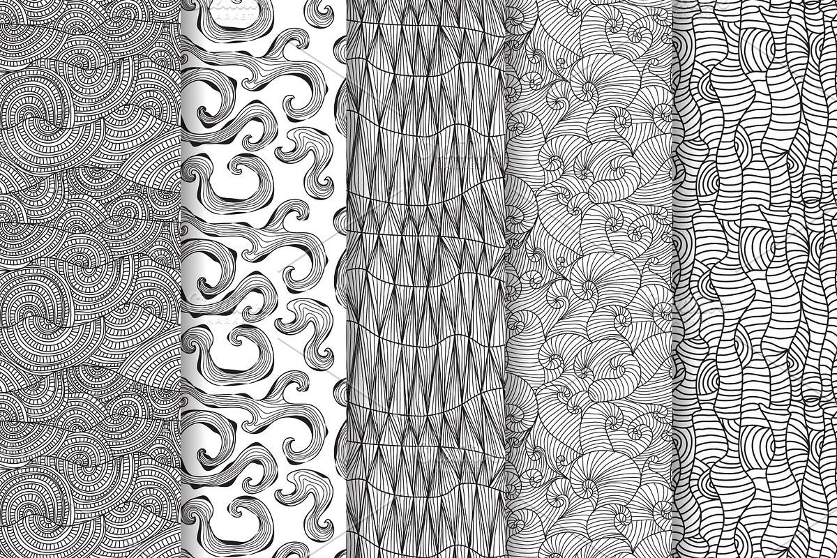 15 Wave Seamless Patterns Set preview 2