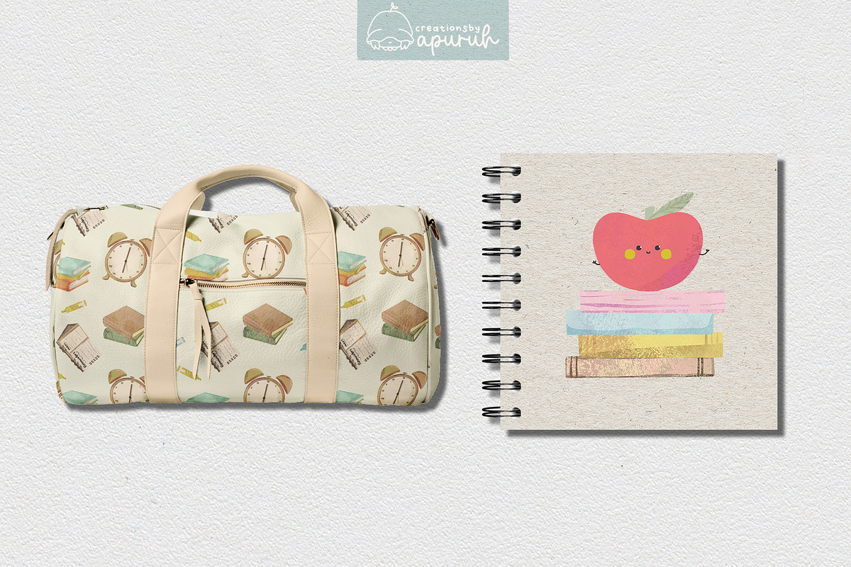 Back to School Watercolor Clipart, an Education Illustration by creationsbyapuruh (Photo 2 of 8)