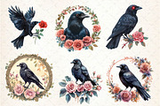 Creepy Crow Clipart, an Illustration by Dream Creation (Thumbnail 3 of 7)