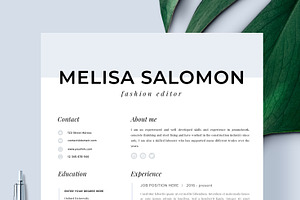 Resume Template 1 Page Milan