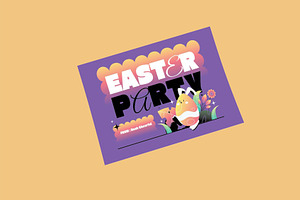 Creative Purple Easter Greeting Card