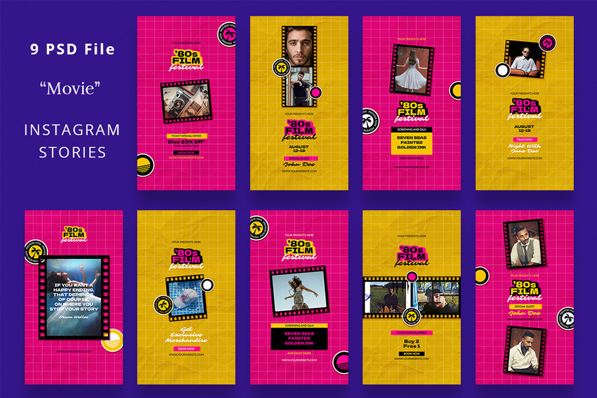 Movie Festival Instagram Stories, a Social Media Template by Attype
