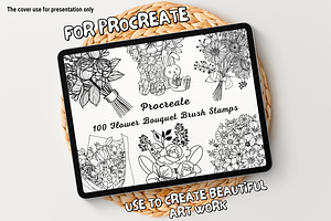 100 Flower Bouquet Procreate Stamps