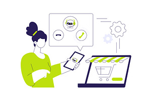 Call center abstract concept vector, a Technology Illustration by Visual Generation