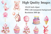 Pink Kids Birthday Clipart, an Illustration by Craft Nest (Thumbnail 2 of 5)