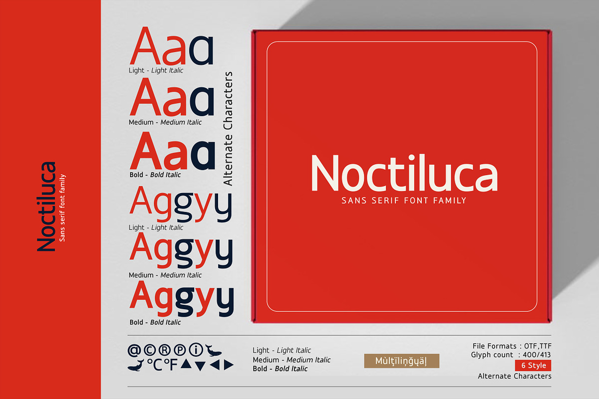 Noctiluca - Sans Serif Font Family, a Sans Serif Font by Artistic & Unique (Photo 4 of 15)