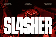 Slasher - Heavy Sans Display Font, a Sans Serif Font by Pian45 Studio (Thumbnail 1 of 8)