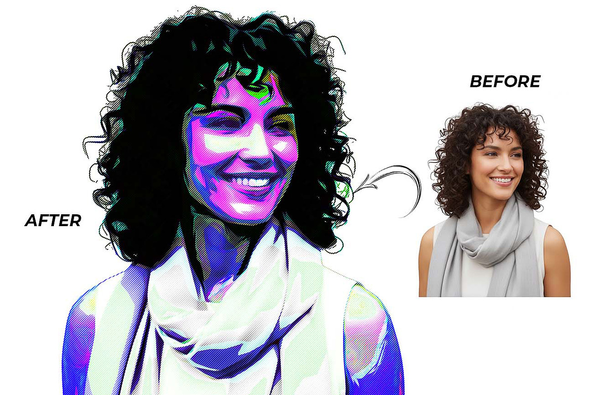 Neon Abstract Portrait FX, an Action Add-On by Studio Retouch (Photo 11 of 13)