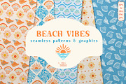 Beach Vibes Vector Seamless Patterns, a Pattern Graphic by Olya Haifisch (Thumbnail 1 of 9)