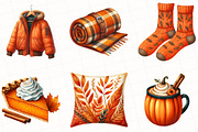 Watercolor Orange Autumn Clipart, an Illustration by OK Design (Thumbnail 5 of 5)