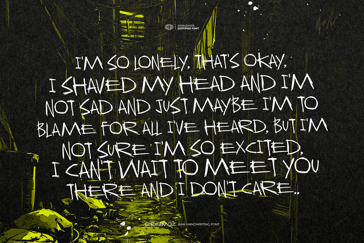 Screamoz - Raw Handwriting Font, a Handwritten Font by ikiiko (Photo 5 of 7)