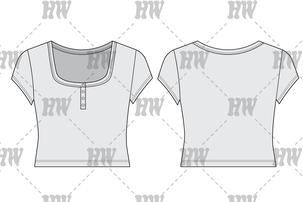 Capped Sleeve Henley Fashion Flat, a Shirt Mockup by haydenwentworth (Photo 1 of 3)