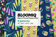 Bright Retro Floral Pattern Set, a Pattern Graphic by Asya Melkonyan Patterns (Thumbnail 1 of 16)