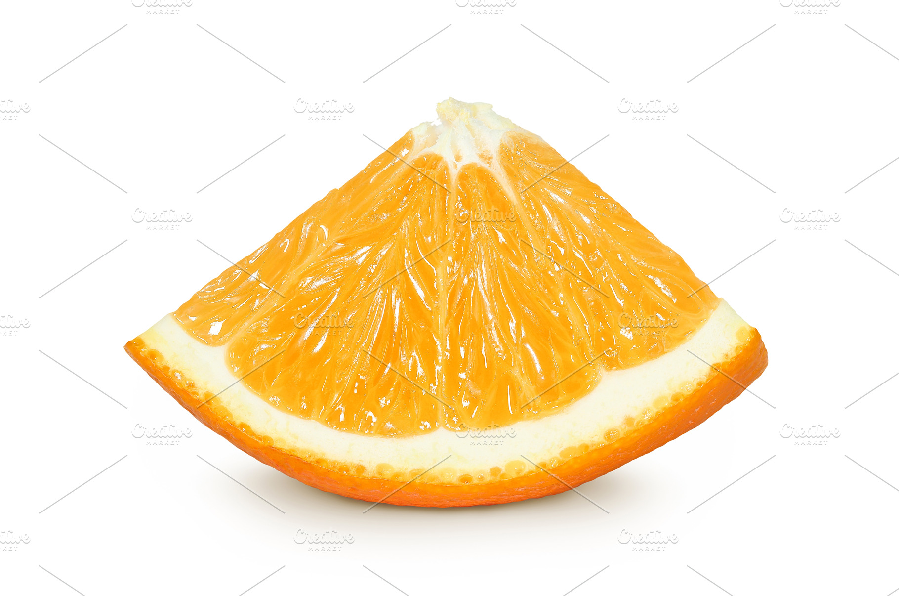Orange fruit slices isolated on, a Food & Drink Photo by NataPhoto