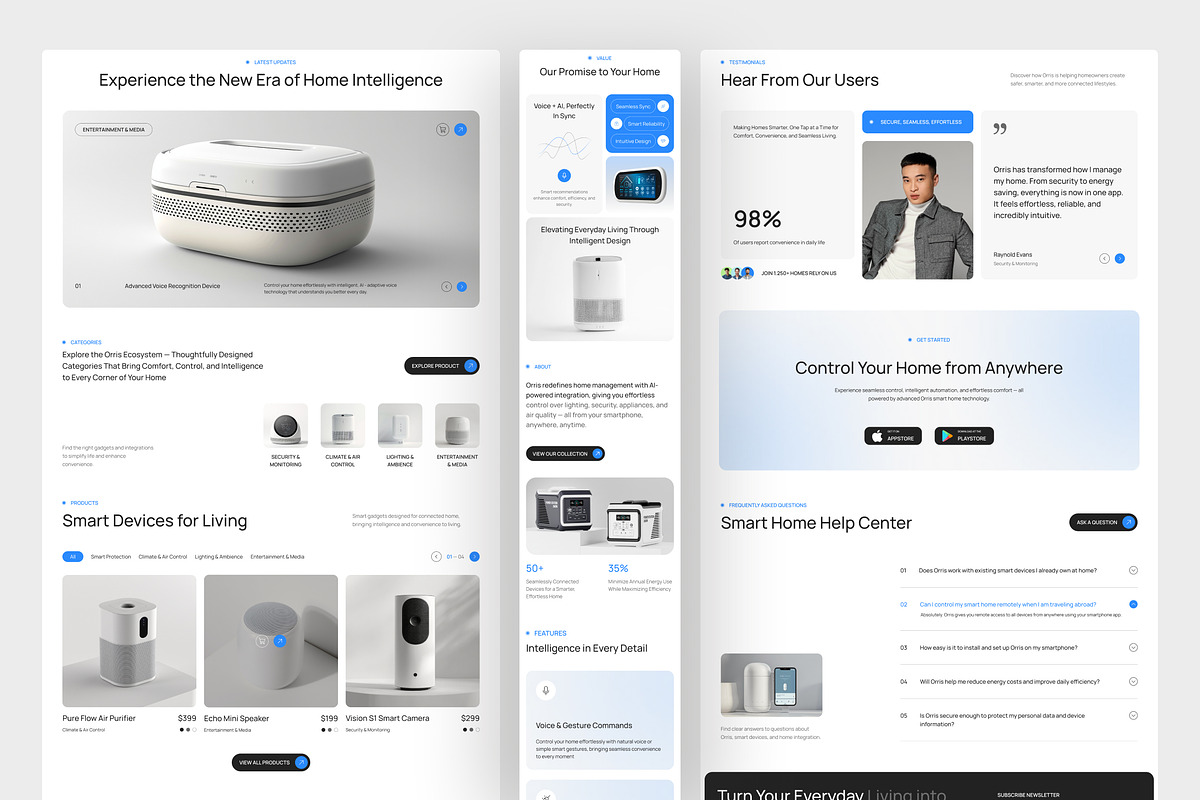 Orris – Smart Home Landing Page, an UI Kit Template by peterdraw (Photo 3 of 3)