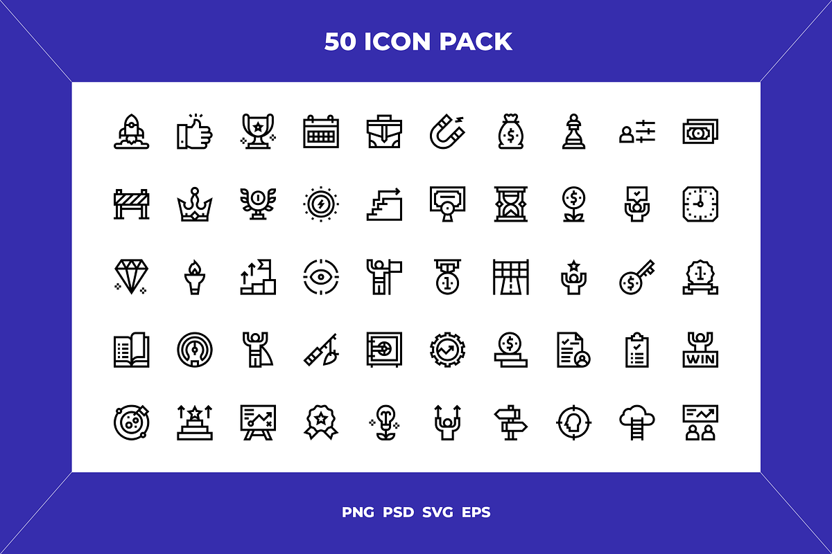 50 Motivation icons, an Outline Icon by Wencory (Photo 1 of 2)