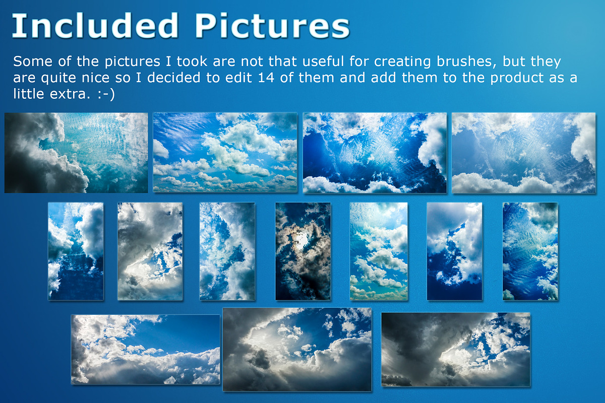 100 Cloud Brushes +Extras, a Brush Add-On by xresch (Photo 9 of 10)