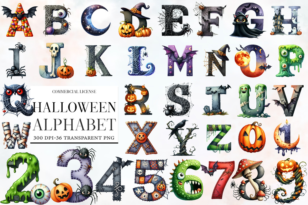 Halloween Alphabet Clipart, an Illustration by Designworld (Photo 1 of 5)