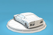 Cartoon Sport Car Low Poly, a Cars & Vehicle 3D Model by Low Poly Lab (Thumbnail 6 of 9)