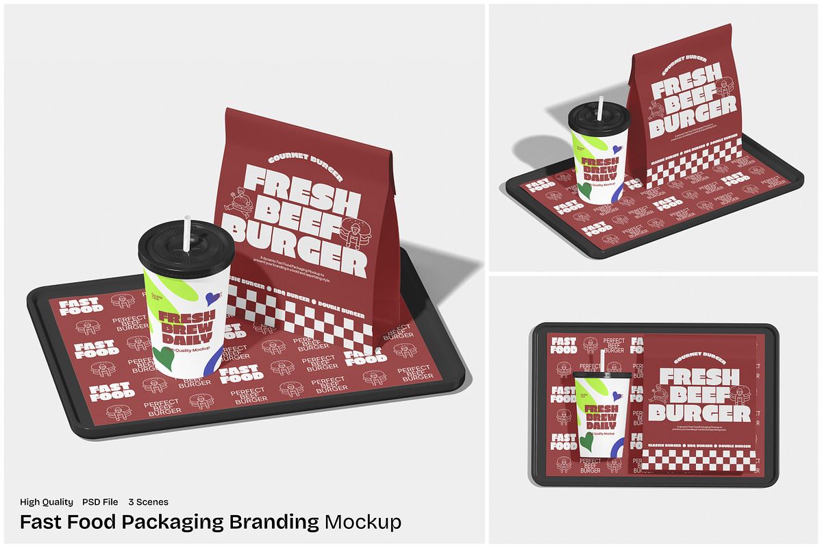 Fast Food Packaging Branding Mockup, a Packaging Mockup by Unerispace (Photo 1 of 5)