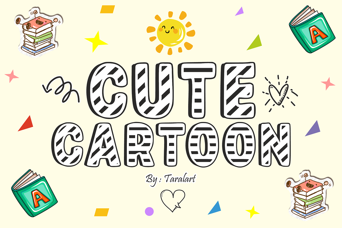 CHILDREN COMICS - Striped Kids Font, a Sans Serif Font by KiddoGlyphs Studio (Photo 3 of 5)