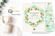 Mint and Gold. Watercolor flowers, an Illustration by LABFcreations (Thumbnail 7 of 7)