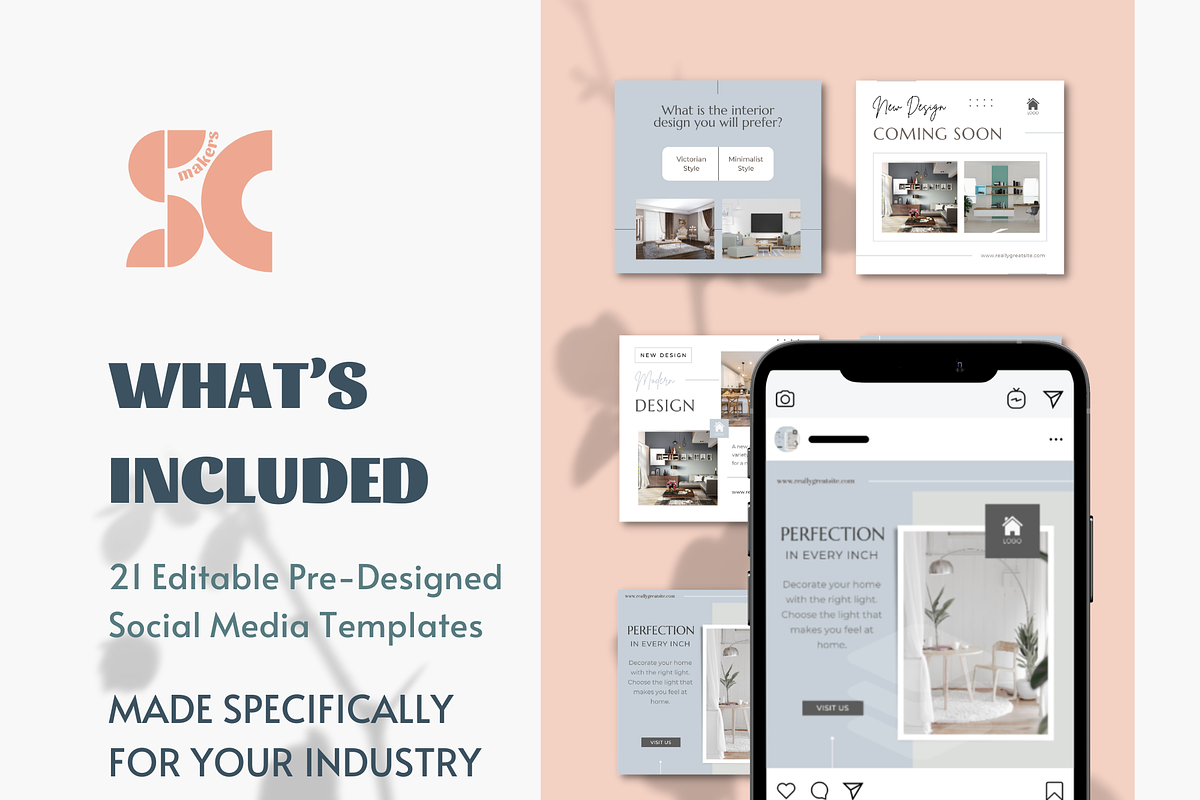 Social Media Template for Interior D, a Social Media Template by SmallMakersContent (Photo 2 of 4)