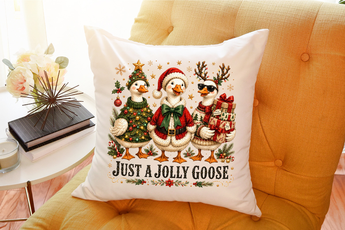 Just a Jolly Goose,Christmas Goose, a Seasonal Illustration by Sublimation Artist (Photo 9 of 9)