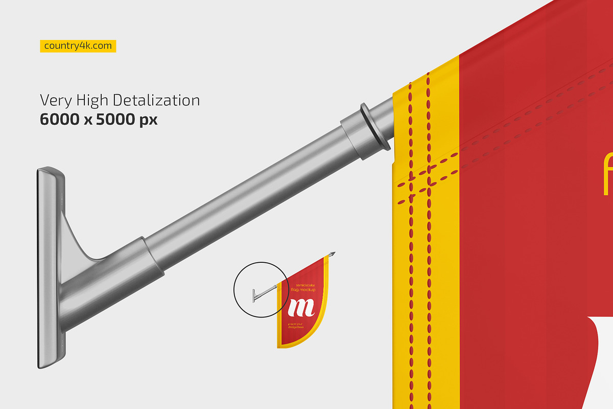 Semicircular Flag Mockup Set, a Household Mockup by Country4k (Photo 3 of 4)