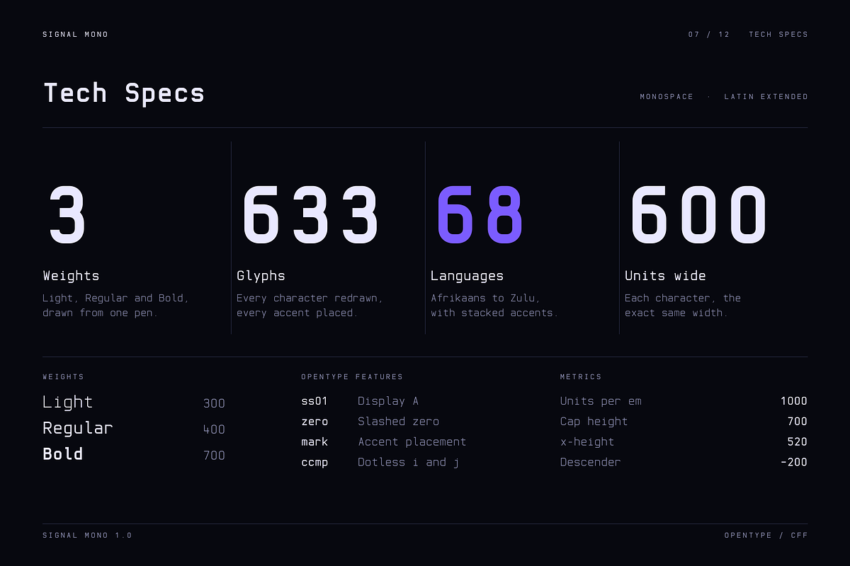 Signal Mono - Futuristic Monospace, a Serif Font by HipFonts (Photo 8 of 14)