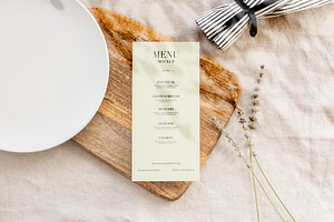 Menu Card Mockup Set