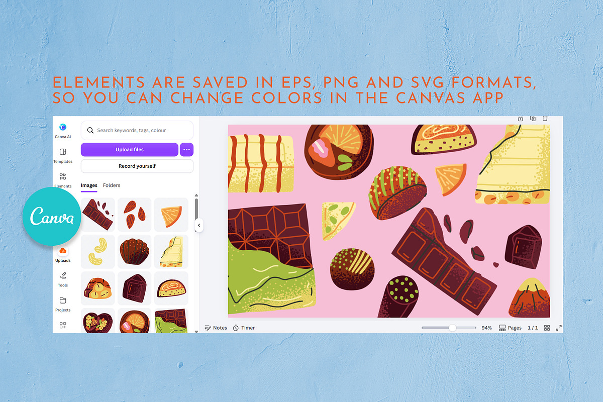FUNKY CHOCOLATE, a Food Illustration by Elliko shop (Photo 5 of 6)
