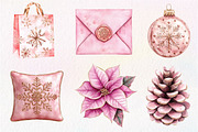 Pink Rose Gold Christmas Clipart, an Illustration by Dream Creation (Thumbnail 5 of 7)