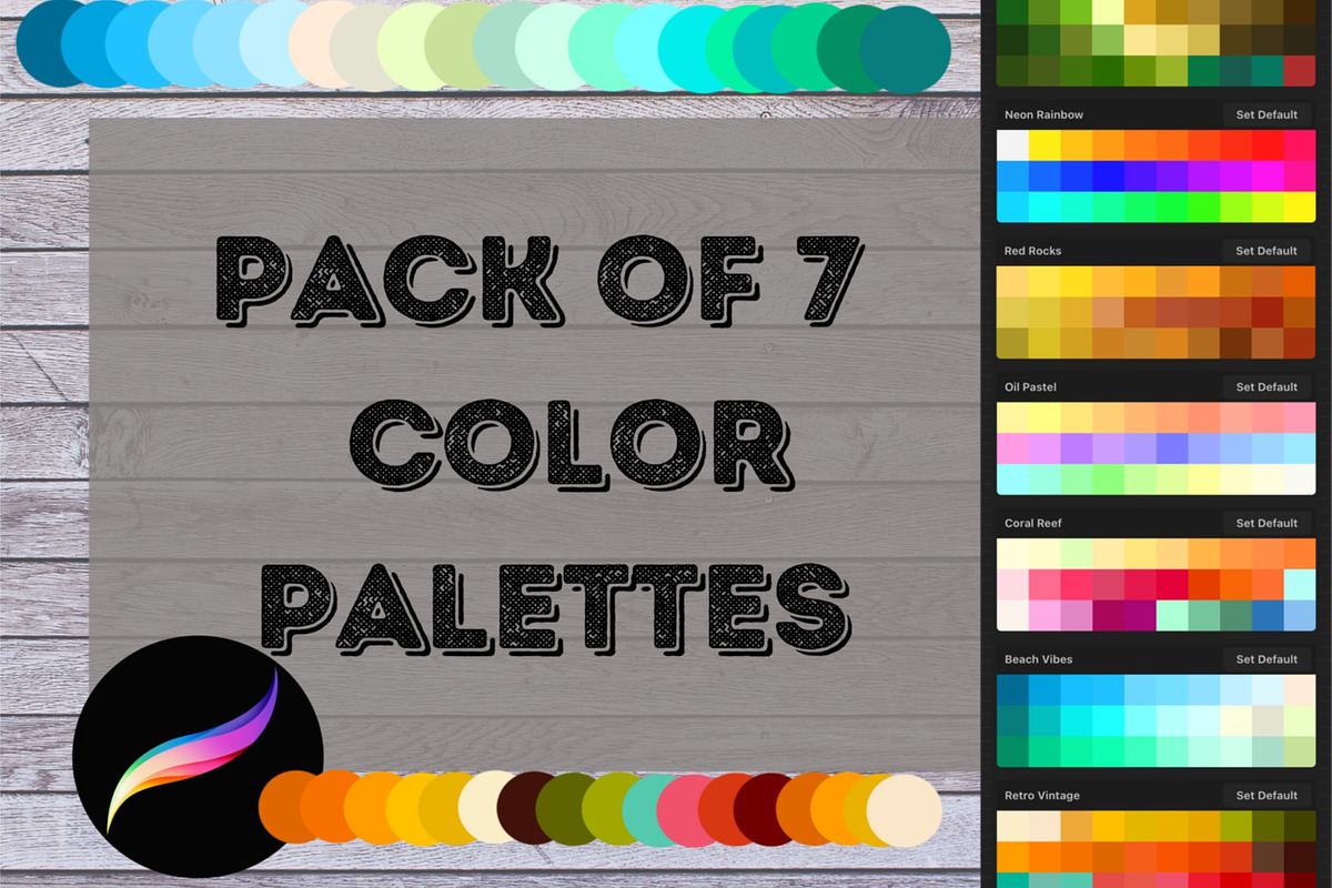 7 Unique Color Palettes - ProCreate, a Palette Add-On by Studio B Art Design (Photo 1 of 12)
