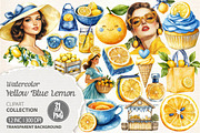 Yellow & Blue Lemon Clipart PNG, an Illustration by Dream Creation (Thumbnail 1 of 6)