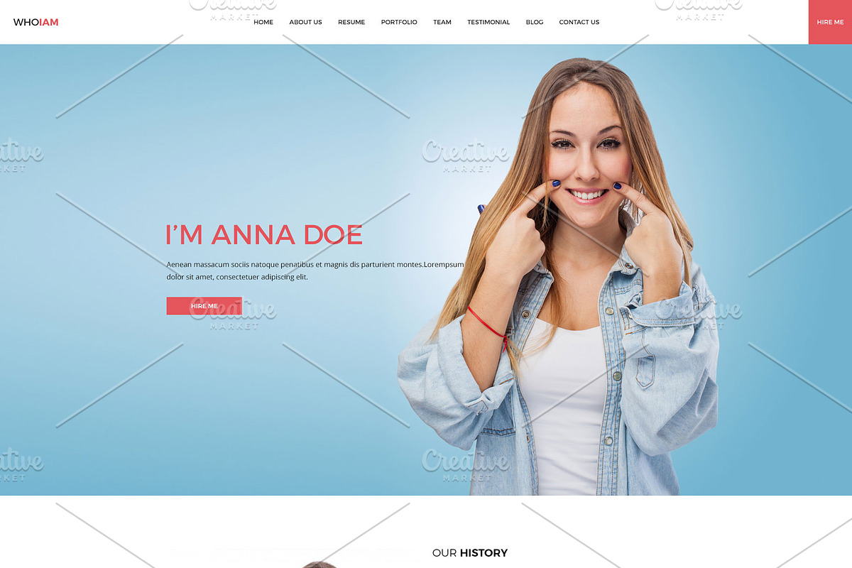 WHOIAM Lightweight Portfolio Respons, a Bootstrap Template by mine-tech (Photo 3 of 4)