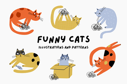 Funny Cats - vector clipart