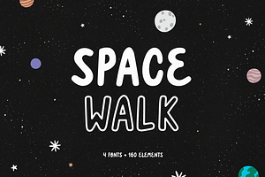 Space walk | Playful font, a Font by JuliaVolkova