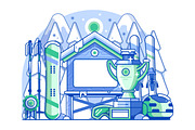 Skiing Resort Web Illustrations, a Sport Illustration by Alex Krugli (Thumbnail 8 of 15)