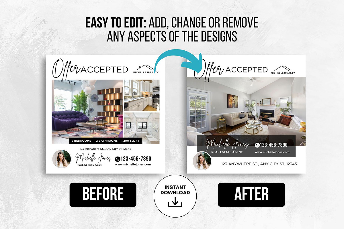 Offer Accepted Instagram Posts Canva, a Social Media Template by CreativeVinesStore (Photo 5 of 6)