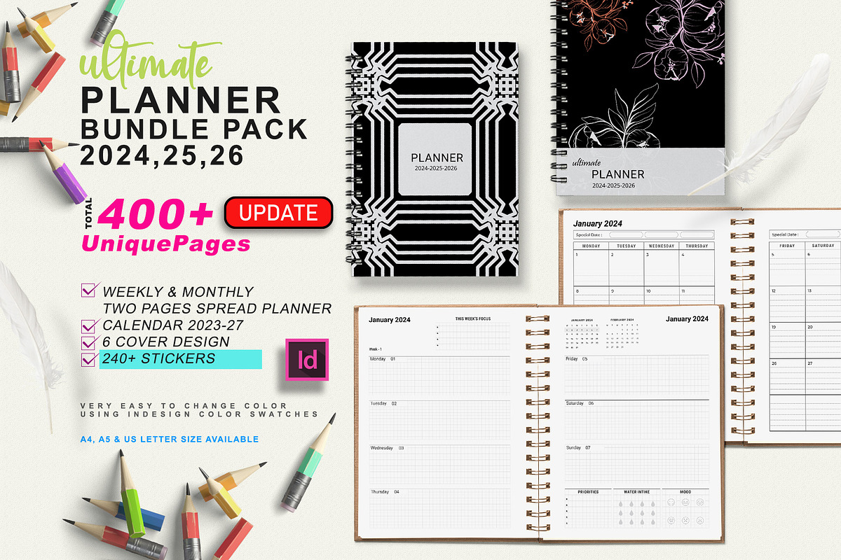 Ultimate Planner Bundle Pack 2024-26, a Stationery Template by ROJI CREATOR (Photo 1 of 9)