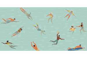 Diverse people cartoon characters, a Sport Illustration by vectorpointstudio