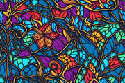 12 Seamless stained glass pattern, a Pattern Graphic by ZaaxPrintables (Thumbnail 5 of 7)