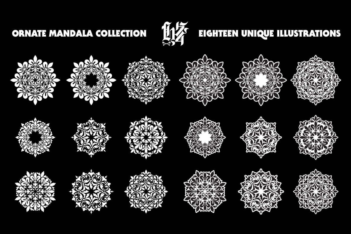 Ornate Mandala Collection, an Illustration by Hydro74